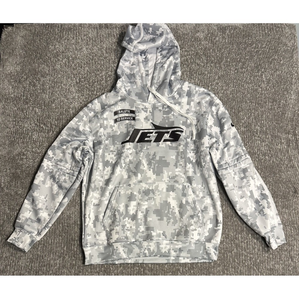 Nike New York Jets 2024 NFL Salute to Service Hoodie Men's Size L Arctic Camo